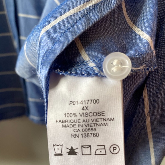 Pennington lightweight blouse, blue stripe, 4x - Picture 4 of 4